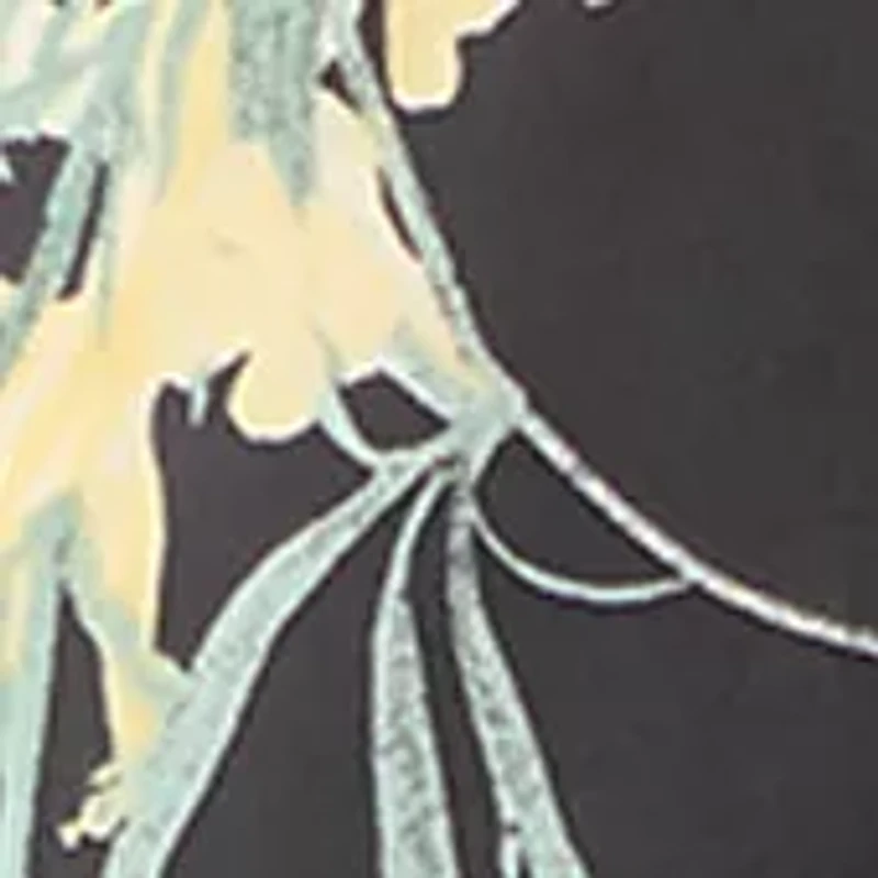 Plus Short Sleeve Printed Satin Bateau Neck Top