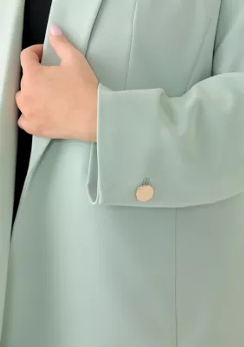 Plus Shawl Collar Open Front Jacket