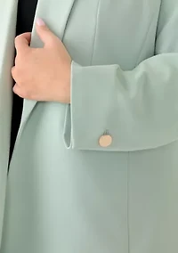 Plus Shawl Collar Open Front Jacket