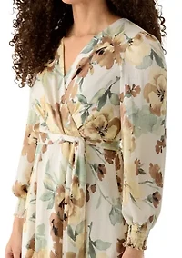 Petite Smock Cuff Handkerchief Dress