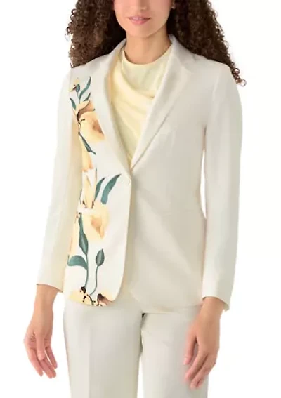 Petite One Button Notch Collar Jacket