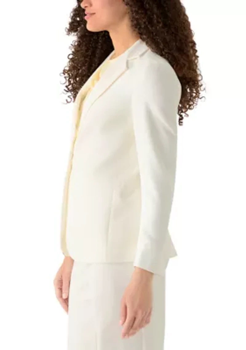 Petite One Button Notch Collar Jacket