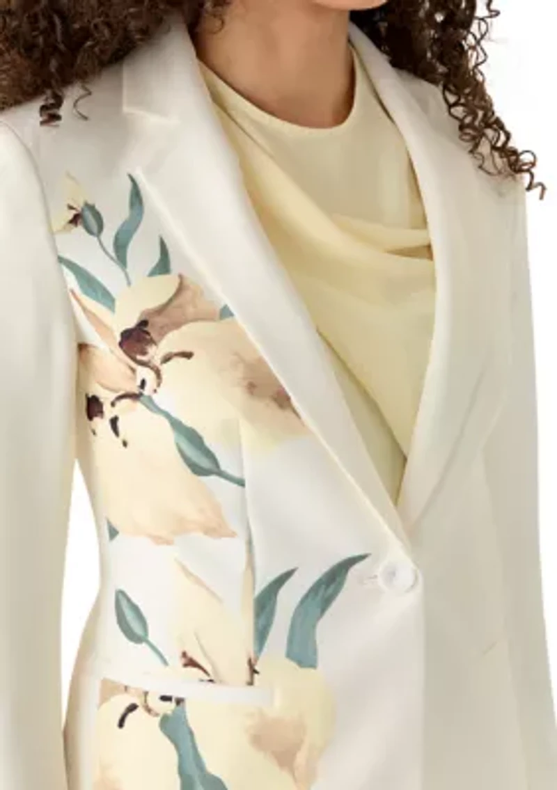 Petite One Button Notch Collar Jacket