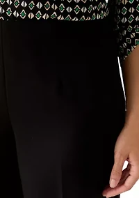 Petite High Rise Pull On Wide Leg Cropped Pants