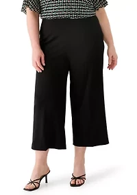 Plus High Rise Wide Leg Pants