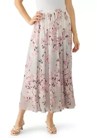 Women's Pull On Shirred Maxi Skirt