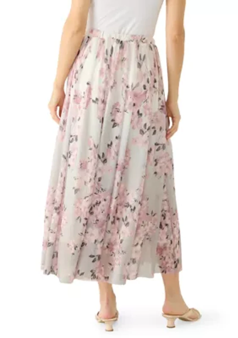 Women's Pull On Shirred Maxi Skirt