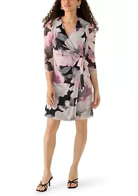 Petite Classic Printed Mesh Dress