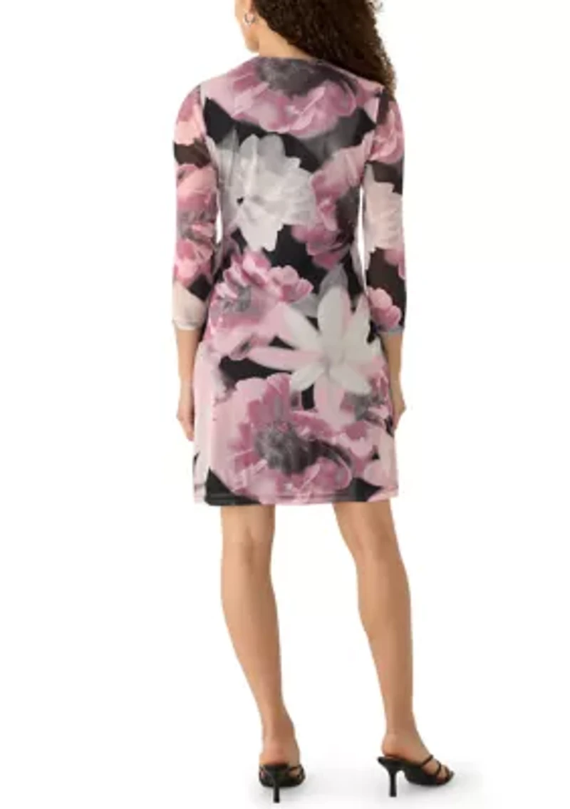 Petite Classic Printed Mesh Dress