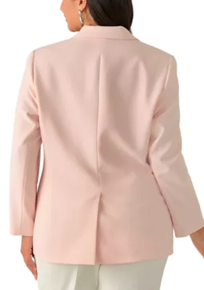 Plus Embellished One Button Lapel Jacket