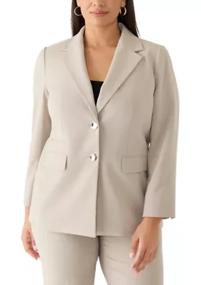 Plus Porcini One Button Blazer