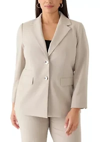 Plus Porcini One Button Blazer