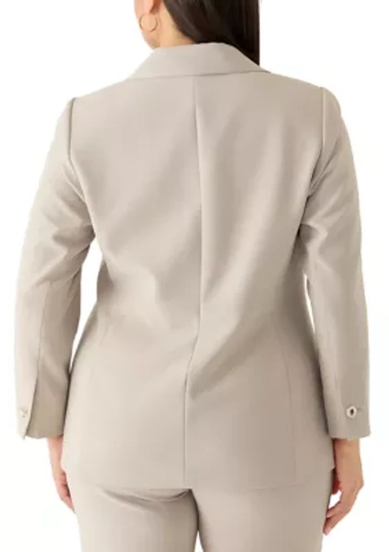 Plus Porcini One Button Blazer