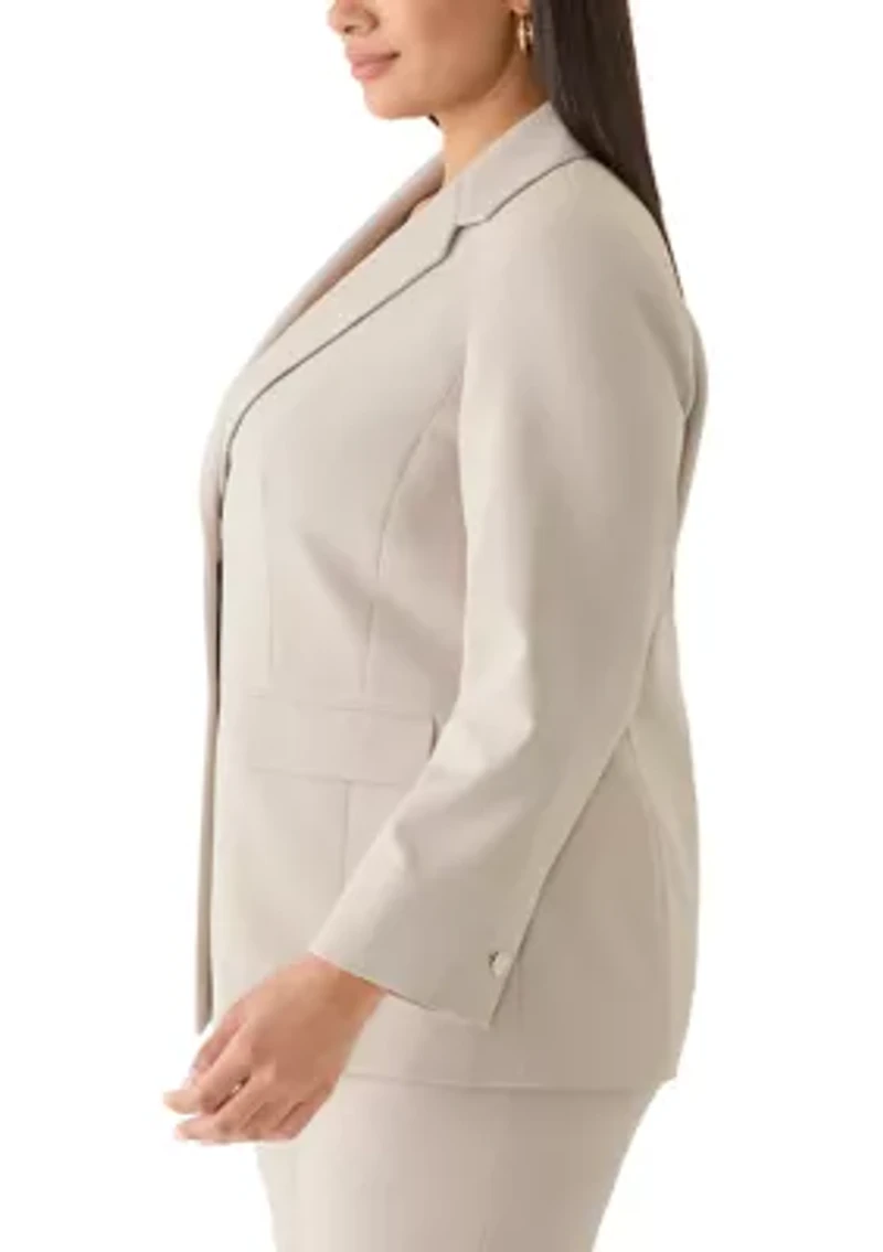 Plus Porcini One Button Blazer