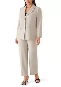 Plus Porcini One Button Blazer