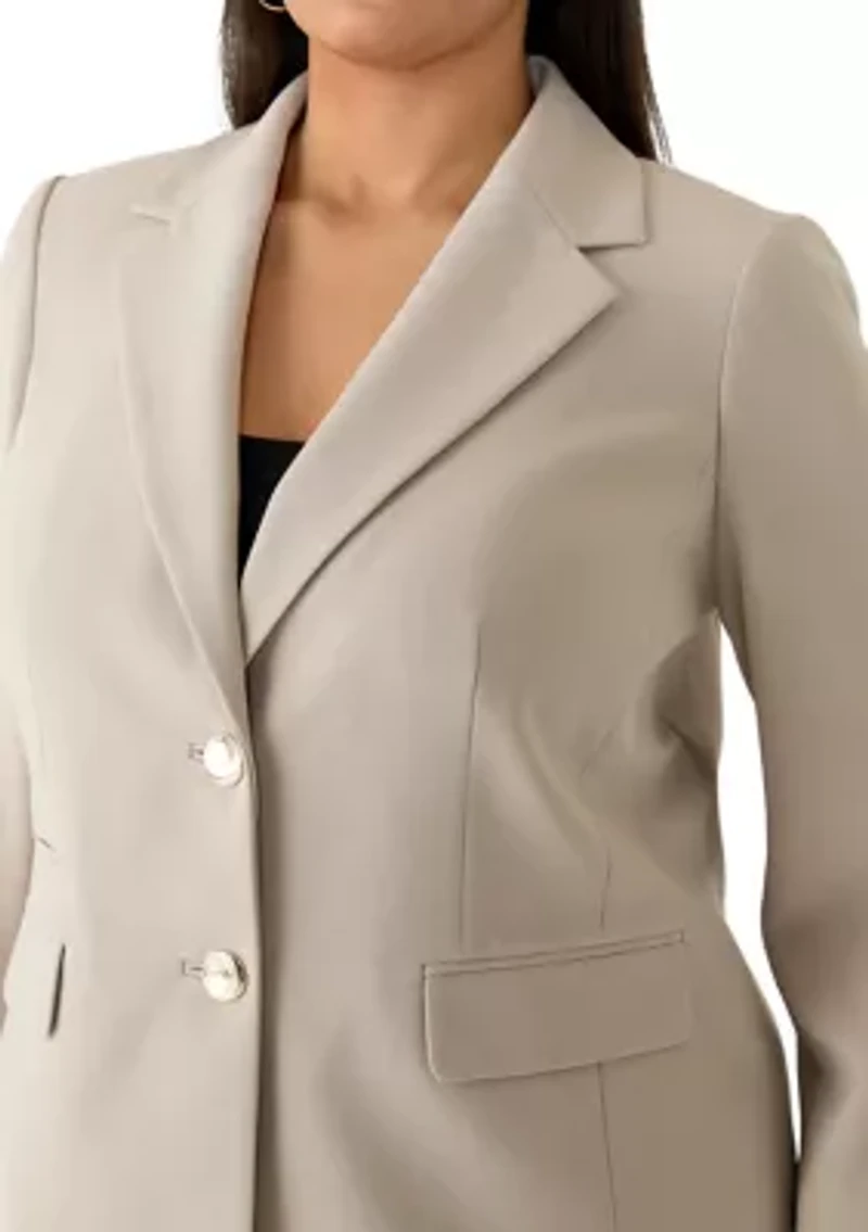 Plus Porcini One Button Blazer