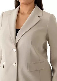 Plus Porcini One Button Blazer