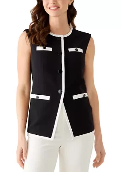Women's Four Button Vest with Pockets