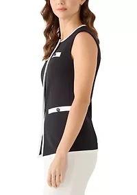 Women's Four Button Vest with Pockets