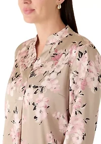 Women's Long Sleeve Pop Over Blouse