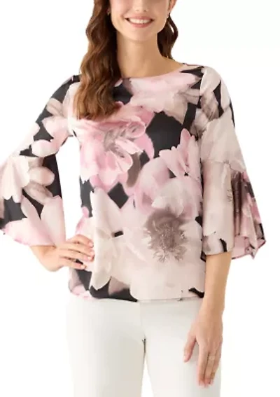 Women's Long Sleeve Blouse with Flare Cuffs