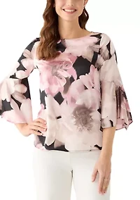 Women's Long Sleeve Blouse with Flare Cuffs