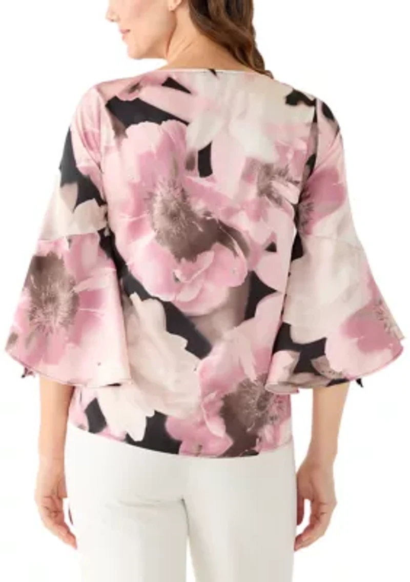 Women's Long Sleeve Blouse with Flare Cuffs