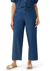 Petite Wide Leg Jeans with Curved Side Seams