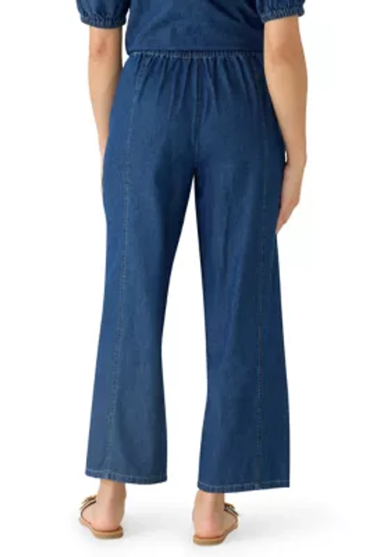 Petite Wide Leg Jeans with Curved Side Seams