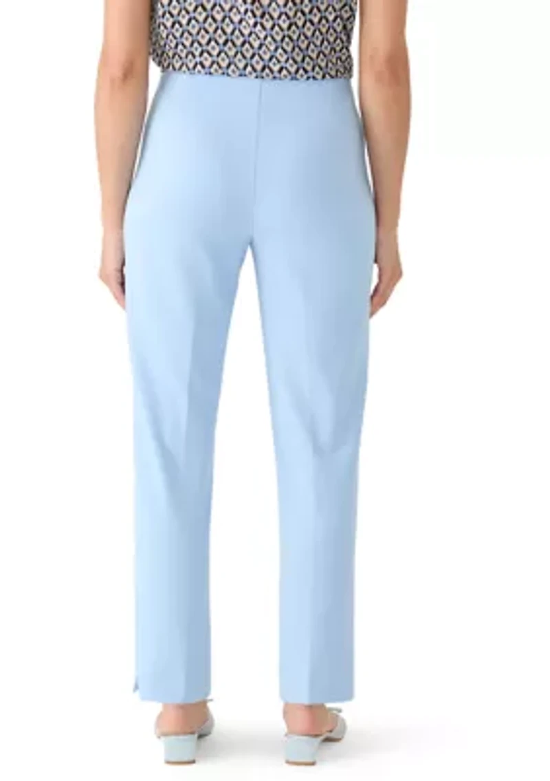 Petite Pull On Hollywood Waist Straight Ankle Pants