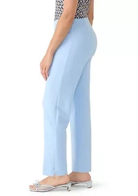 Petite Pull On Hollywood Waist Straight Ankle Pants
