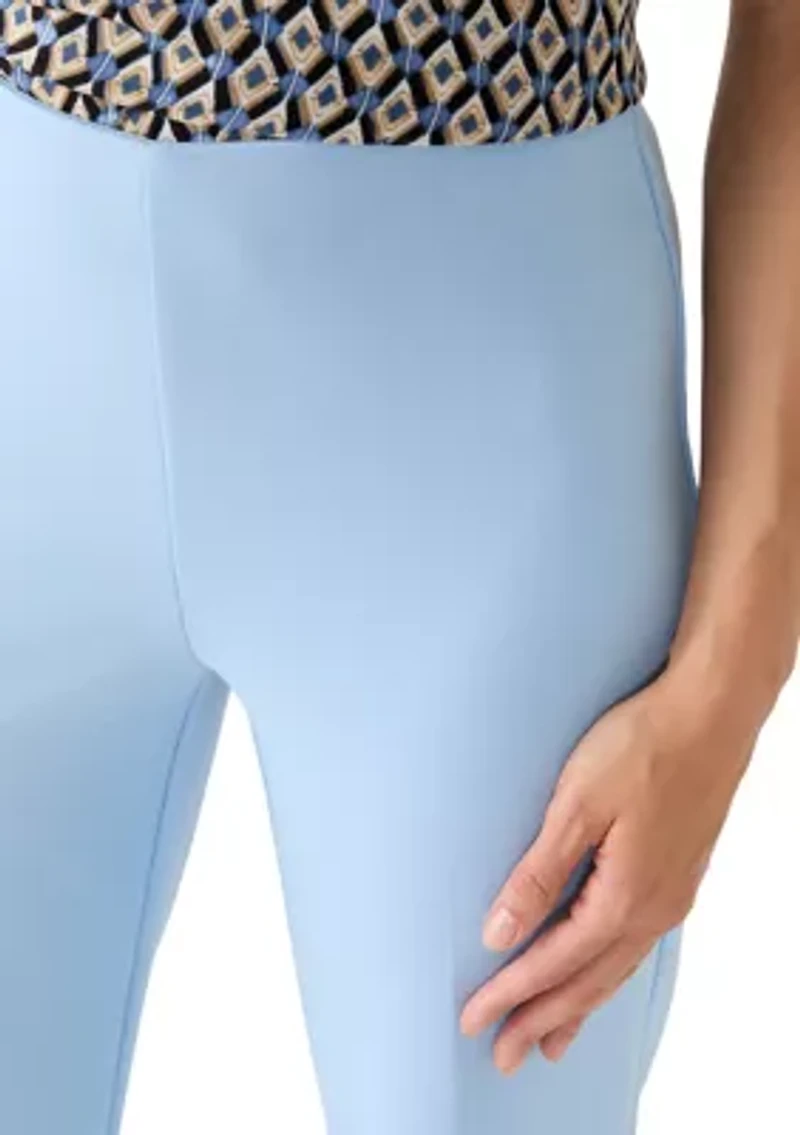 Petite Pull On Hollywood Waist Straight Ankle Pants