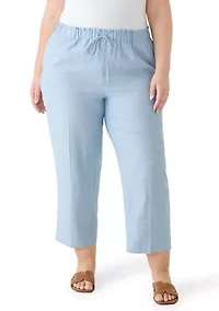 Plus Drawstring Cropped Pants