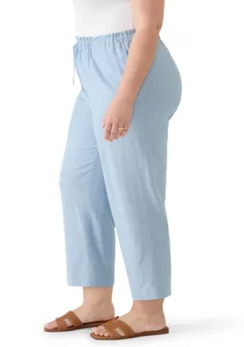 Plus Drawstring Cropped Pants