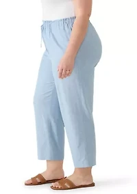 Plus Drawstring Cropped Pants