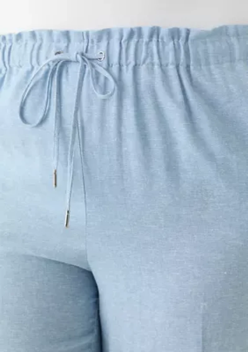 Plus Drawstring Cropped Pants