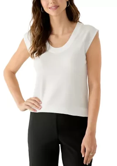 Women's Scoop Neck Ribbed Tank Top