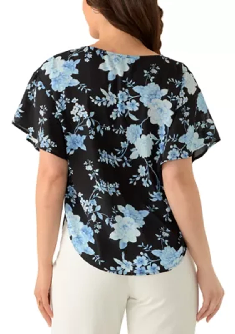Petite Flutter Sleeve Blouse