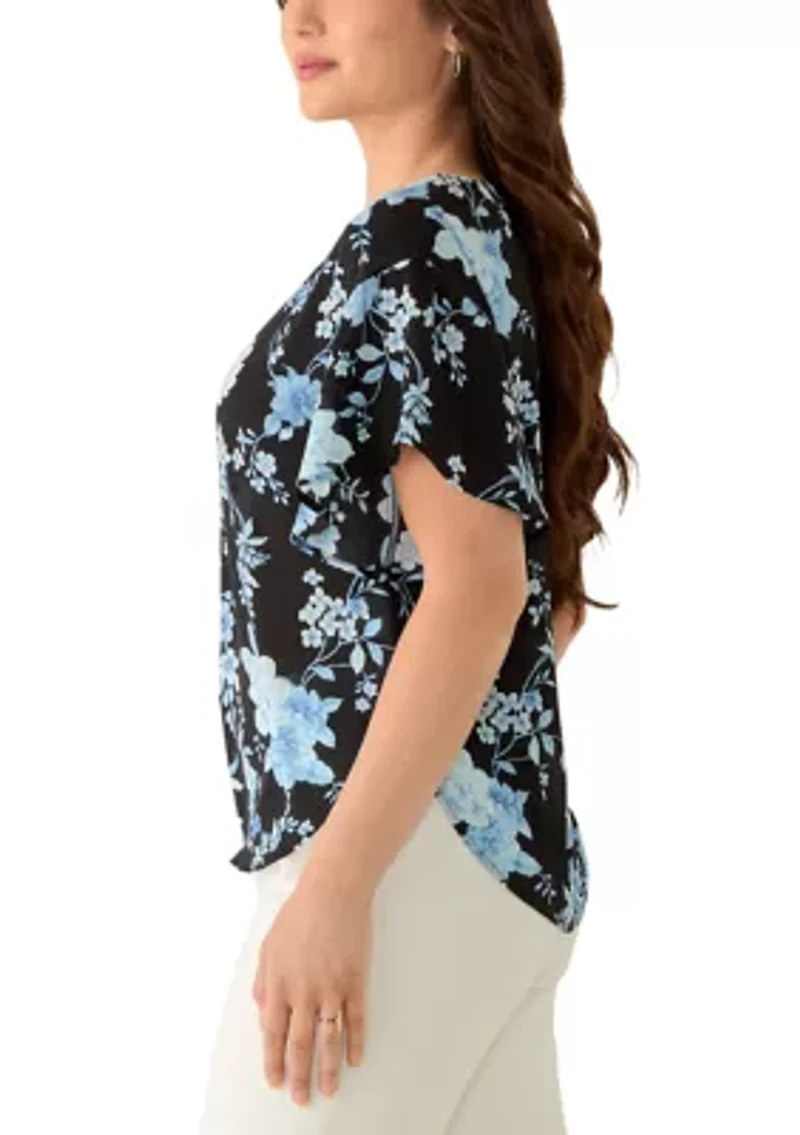 Petite Flutter Sleeve Blouse