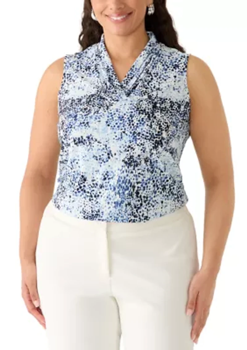 Women's Sleeveless Triple Pleat Top