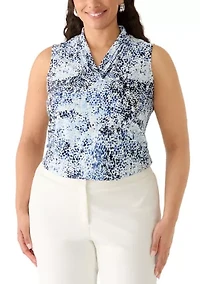 Women's Sleeveless Triple Pleat Top