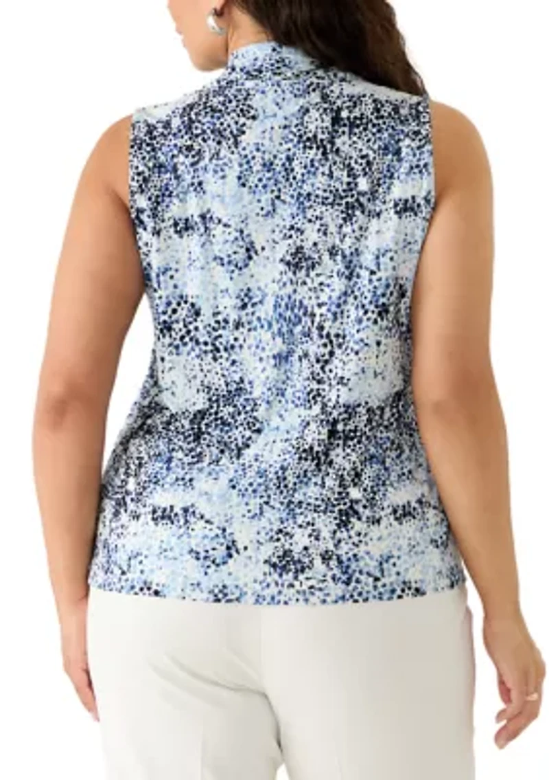 Women's Sleeveless Triple Pleat Top