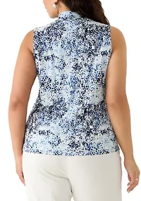 Women's Sleeveless Triple Pleat Top