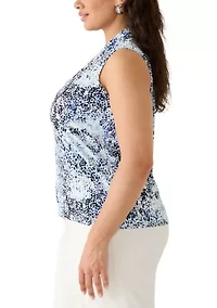 Women's Sleeveless Triple Pleat Top