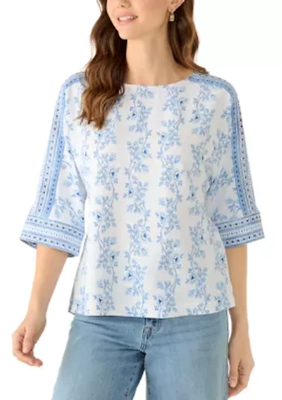 Women's Three-Quarter Sleeve Bateau Neck Top