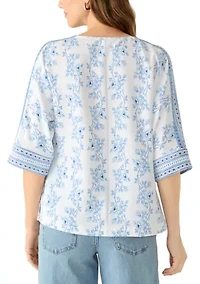 Women's Three-Quarter Sleeve Bateau Neck Top