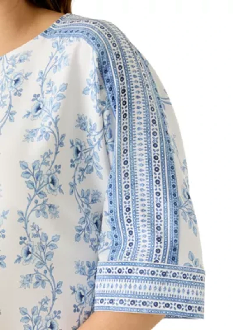Women's Three-Quarter Sleeve Bateau Neck Top