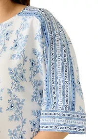 Women's Three-Quarter Sleeve Bateau Neck Top