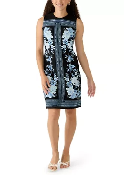 Petite Sleeveless Jewel Neck Sheath Dress