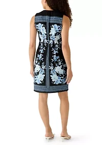 Petite Sleeveless Jewel Neck Sheath Dress